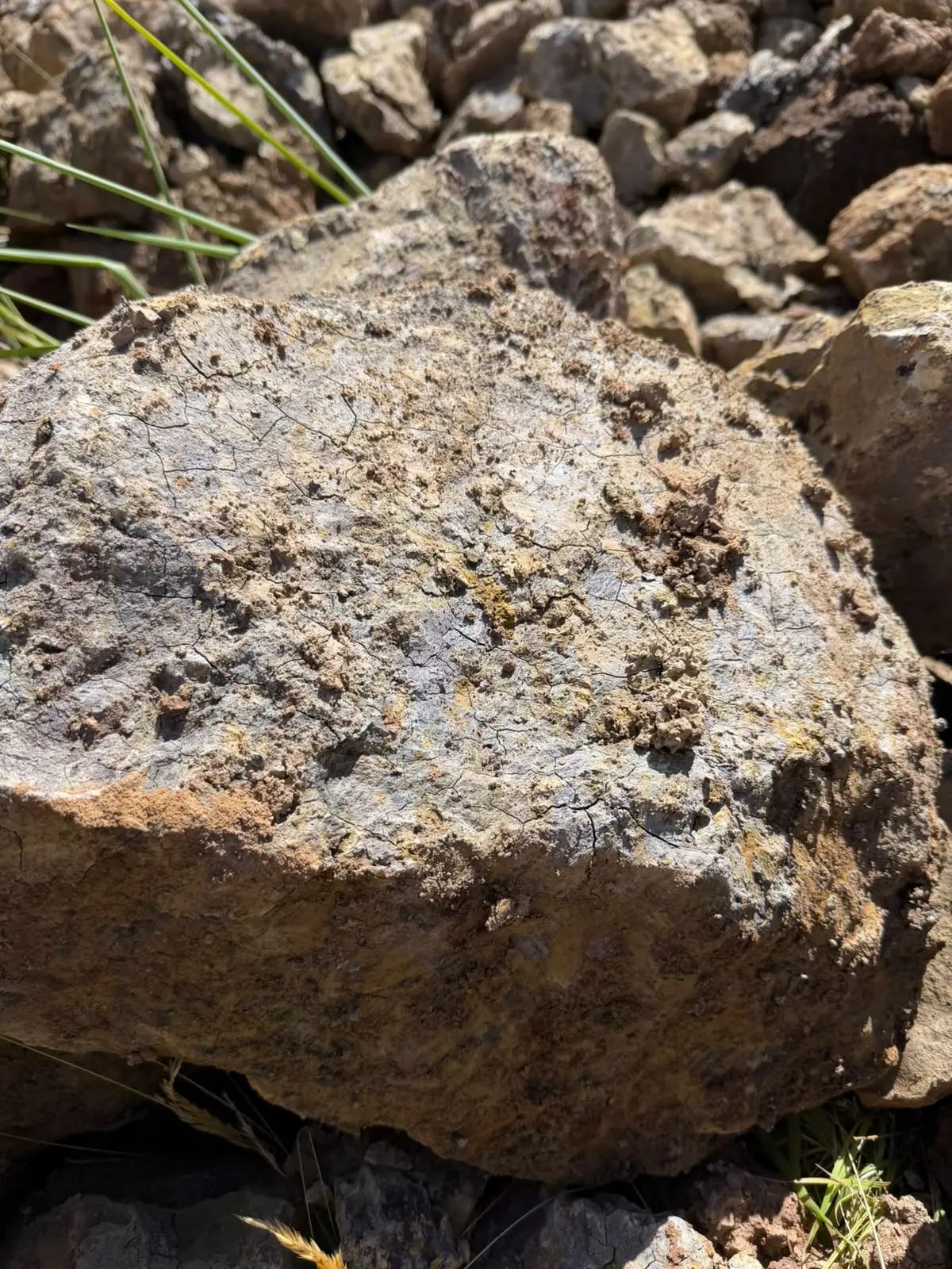 Material mineral en frente de explotación